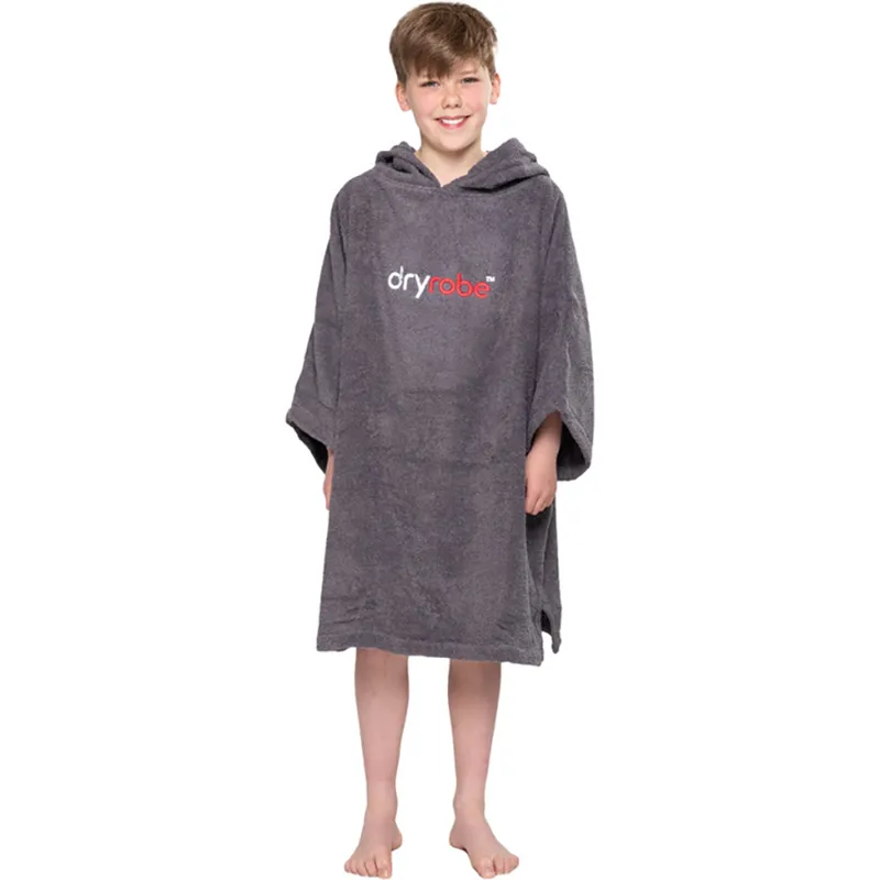 Dryrobe Kids Organic Cotton Towel Robe V3 Small 10-13 Years Slate Grey-4